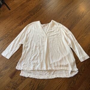 Women Sz S‎ Oversized Linen Tunic Top Dress Beachy Coastal Boxy Lagenlook EUC